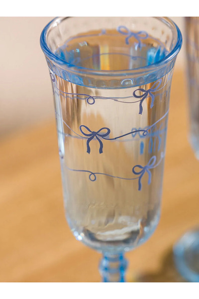 LC Waikiki Lcw Home Mixed Bow Printed Glass Water Cup Set of 2 120 ml