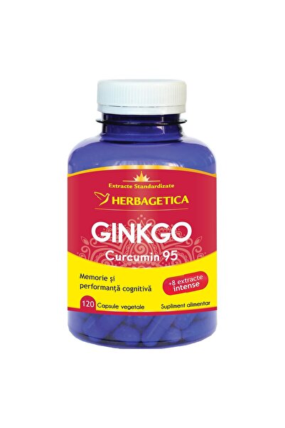 herbagetica Supliment alimentar Ginkgo + Curcumin95, 120 capsule