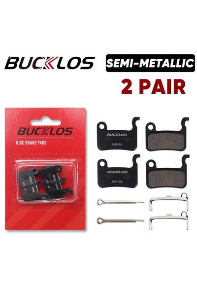 BUCKLOS وسادات فرامل دراجة شبه معدنية مكونة من زوجين لـ SHIMANO A01S M07 M535...