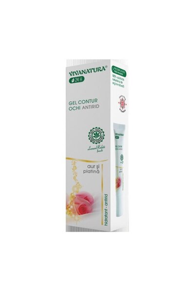 Vivanatura Gel contur ochi antirid cu aur și platină, 15 ml