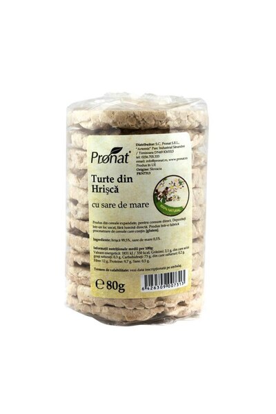 Pronat Buckwheat Crackers with Sea Salt 80 grams