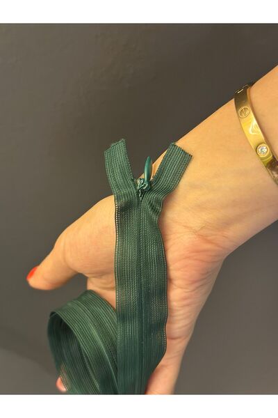 Gönülden Tasarım Dark Green Zipper Stitching Accessory 65X3 cm