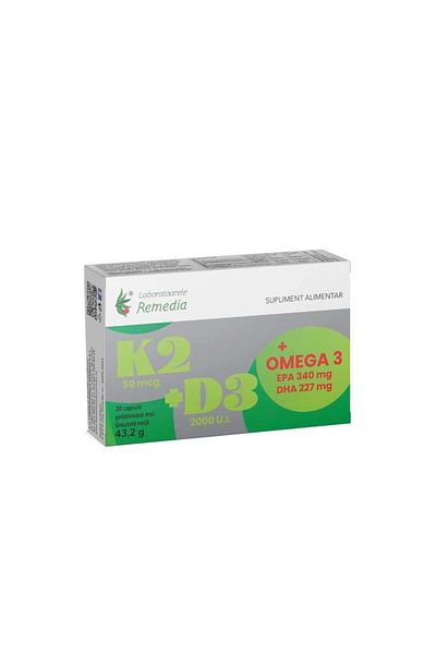 Remedia K2+D3+Omega 3 30 Soft Gelatin Capsules