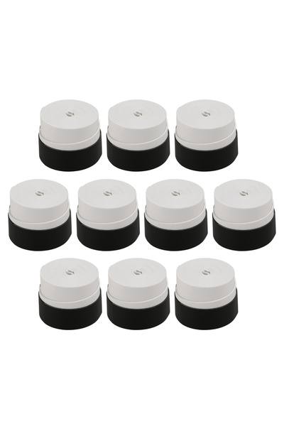 Choice مجموعة من 10 قطع بيضاء من مقابض مضارب التنس المضادة للانزلاق ومقابض مضارب تنس الريشة والاهتزاز