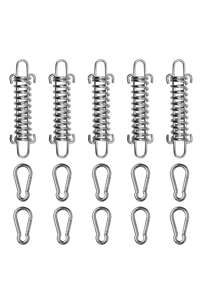 Choice 5PCS 5/8Pcs Tent Fixed Buckle Wind Rope Spring Buckle Tent Tensioner Camping Deck Pegs with Clips Aw