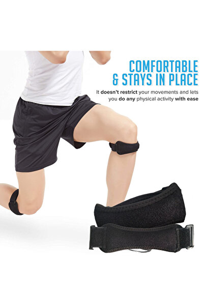 Choice B 2 قطعة WRELS حزام ركبة الرضفة الرياضي وسادة ركبة قابلة للتعديل حزام ...