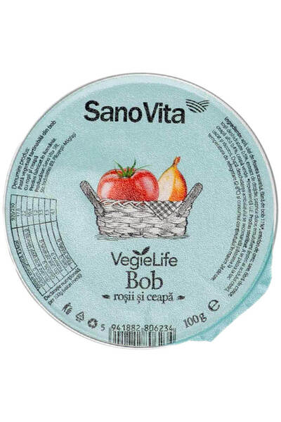 Sano Vita Pastă de legume din fasole cu roșii și ceapă, 100g