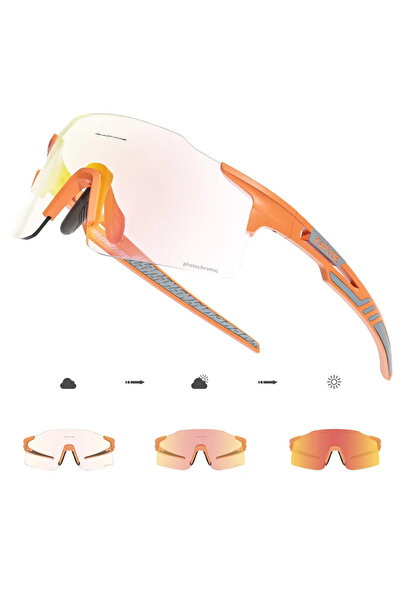 KAPVOE photochromic-1lens 11 Photochromic Cycling Glasses MTB Cycling Sunglas...