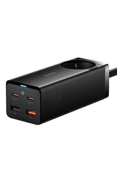 Baseus Power Strip Shuko, GaN3 Pro charger 65W Baseus, black