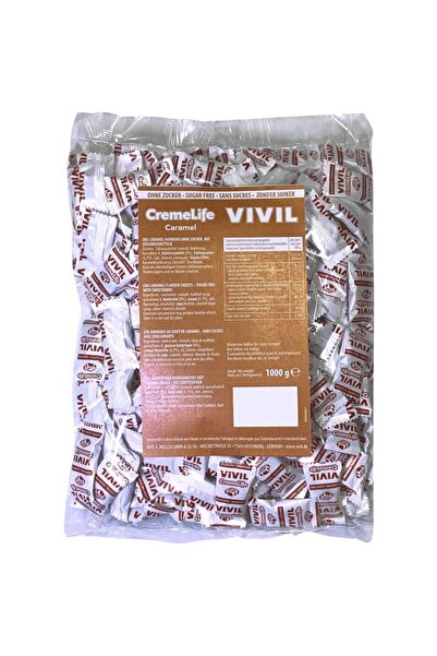 VIVILADY Bomboane cremoase fără zahăr cu aromă de caramel Vivil, 1 kg