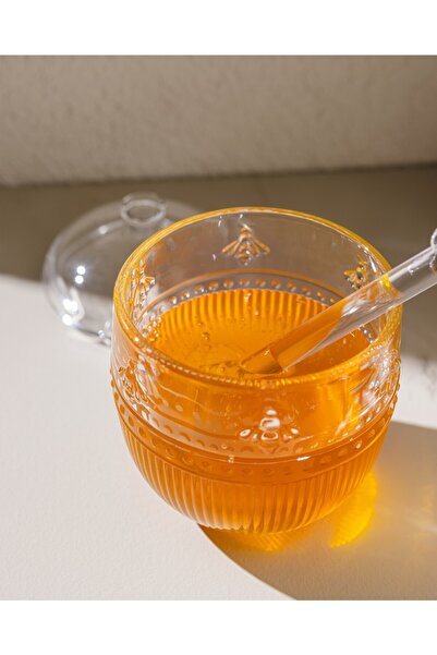 Madame Coco Abeille Glass Honey Jar with Spoon - Transparent - 240 ml