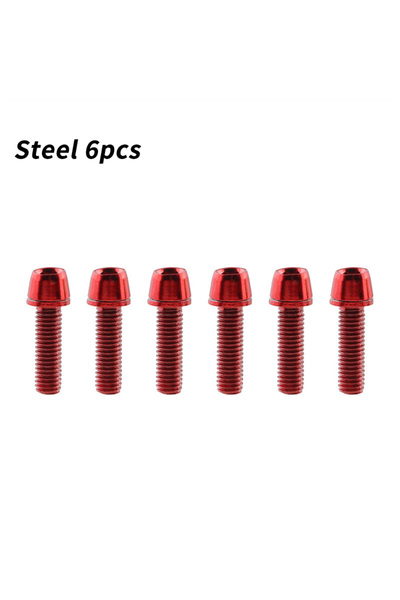 Choice5 Red steel MUQZI 6pcs Stem Bolts M5x17mm Bicycle Handlebar Stem Screw ...