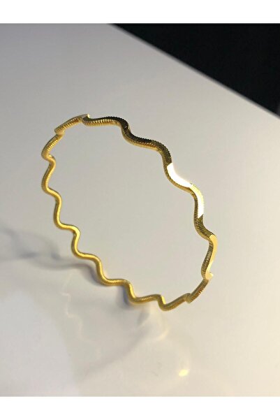 vogutima jewelery&silver by timuçin mavili 24 Ayar Altın Kaplama 2.5 Mm Zigzag Model Düğün Nişan Söz Bilezik