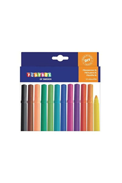 Playbox Set 12 Carioci colorate cu varful gros