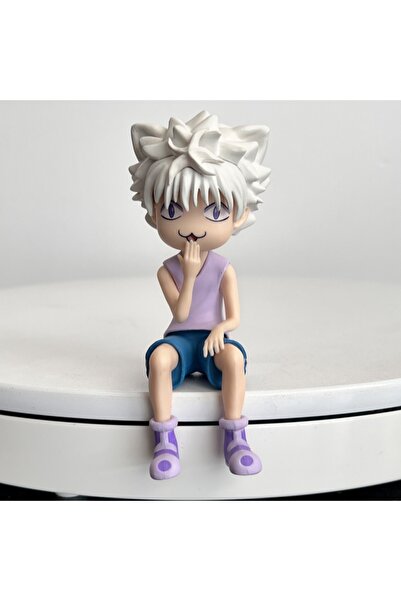 BANDAI with box Anime Hunter Hunter Figure Killua Zoldyck Cute Baby Face Sitting Pvc Model Statue Doll Coll