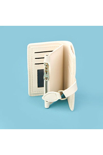 Barnaby Pvc Wallet with Gold Buckle - Cream - 9X13 cm