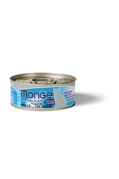 Monge Delicate Cat - Super-premium Wet Food - Chicken and Squid - 80 g