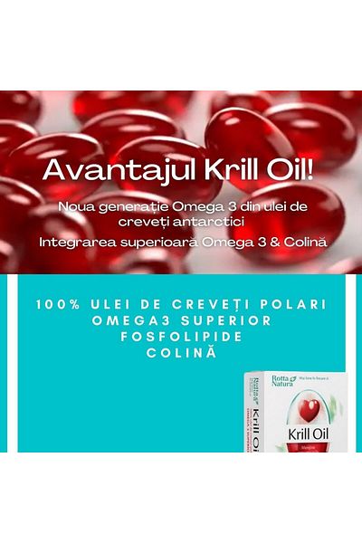 Rotta Natura Krill Oil Dietary Supplement 500 mg, Rotta Natura, 90 capsules