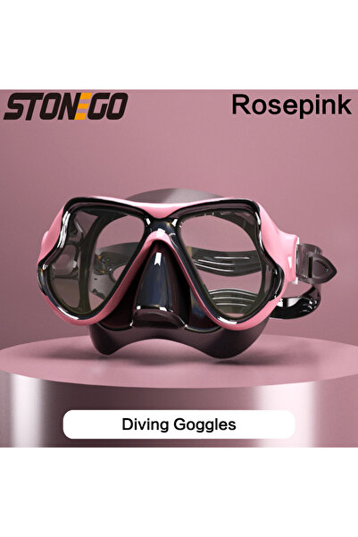 Choice نظارات سباحة عالية الدقة مصنوعة من السيليكون الناعم بمرآة غوص وردية اللون بإطار كبير للبالغين