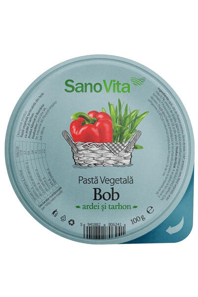 Sano Vita Cremă de legume cu fasole, ardei și tarhon, 100g