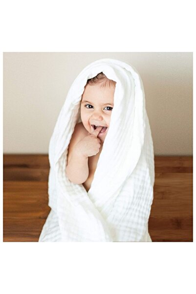 Anvi Baby Organic Muslin Bath Towel - White Lotus - 2pcs