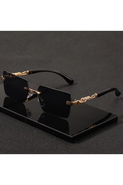 Choice نظارة شمسية LD7 أنيقة بدون إطار UV400 مستطيلة للنساء والرجال نظارات شم...