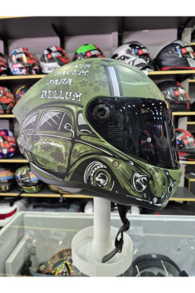 AXXIS DRAKEN S IRON PEACE C6 MAT GREEN KAPALI KASK