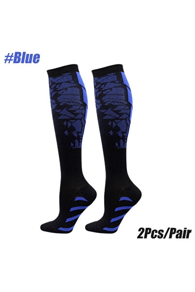 Choice جوارب ضغط زرقاء مقاس L-XL، زوج واحد، جوارب تمريض طبية من النايلون، متخ...
