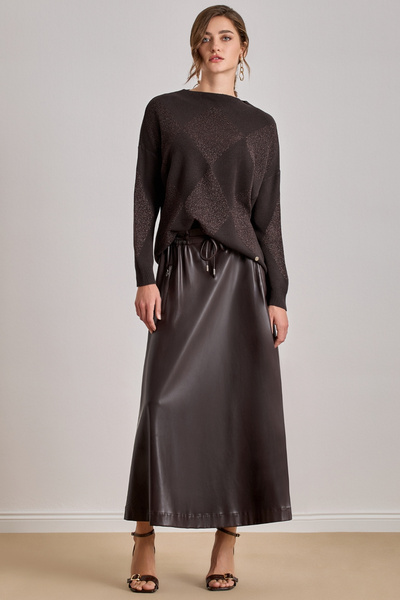 Guitar Oversize Kahverengi Triko Kazak