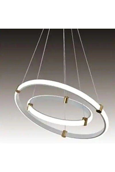 LED CONCEPT LED chandelier with 3 types of light and remote control, white, round, 65W, dimmable, 60x60x100cm