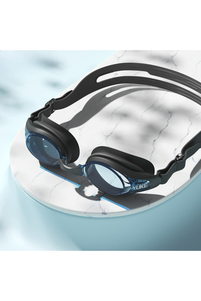 Choice نظارات سباحة سوداء عالية الدقة مضادة للضباب للبالغين، مصنوعة من مادة ا...