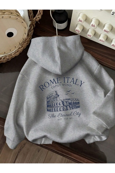 uyguntarz Unisex Rome Italy Printed Oversize Sweatshirt