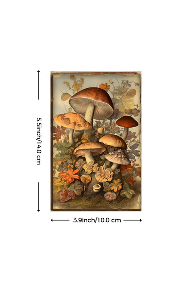 Choice A 20 Sheets Vintage Style with A Variety of Mushroom Patterns, Easy To Cut A6 Material Paper DIY St.