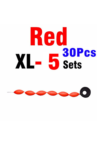 Choice مجموعة من 5 قطع من سدادات الصيد المطاطية الحمراء XL MNFT، عوامة صيد بي...