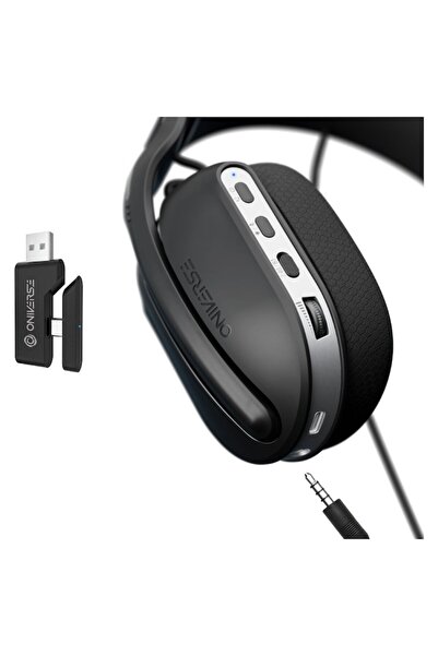 Oniverse Ασύρματα ακουστικά παιχνιδιών Polaris, Bluetooth, USB Dongle, Μαύρο, Λανθάνουσα κατάσταση 2,4 GHz, Μπαταρία 33 ωρών