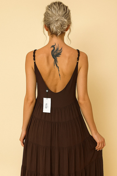 OYERGA MODA Women's Beaded Strap Dress