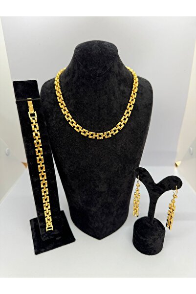 LAVDERUAR 22 Ayar Altın Kaplama Özel Tasarım VIP Model Takı Seti 624