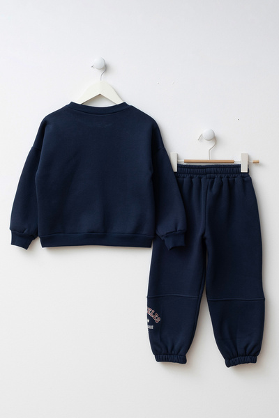 Minipodyum Printed Boys' Top and Bottom Tracksuit Set