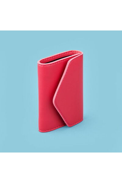 Barnaby Horizontal Accordion Pvc Card Holder - Fuchsia - 7X11 cm