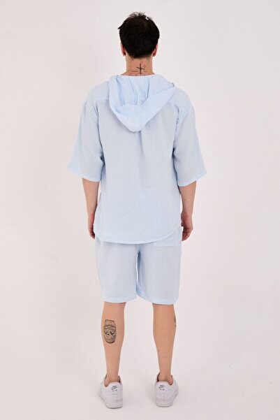 RELAXL 100% памук, размер 2XS-10XL, широка кройка, лятна качулка за бебета, синьо