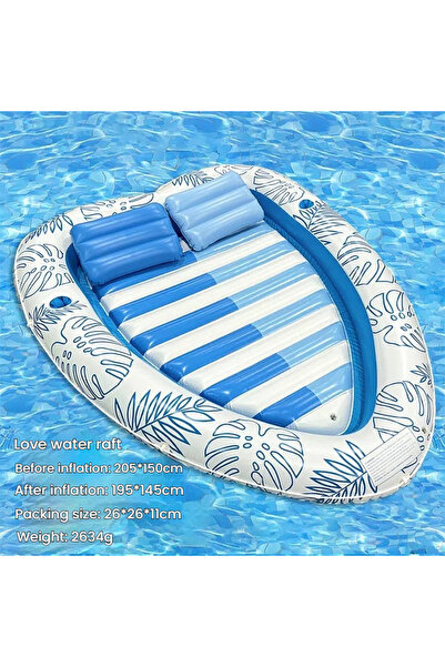 Choice كرسي استرخاء قابل للنفخ على شكل قلب خارجي مع وسادة للسباحة