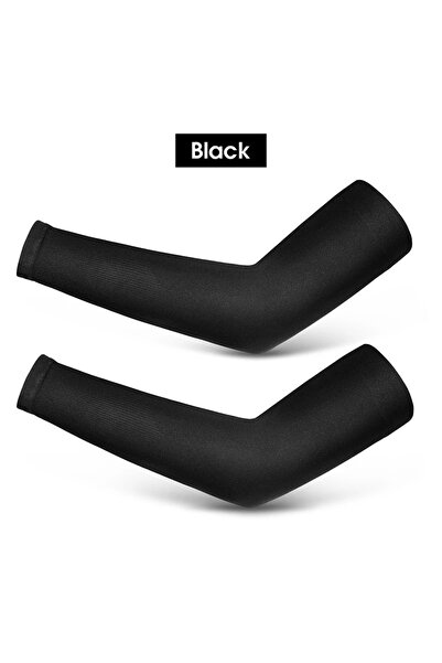 Choice أكمام ذراع من القماش الجليدي مريحة بمقاس واحد باللون الأسود، قابلة للت...