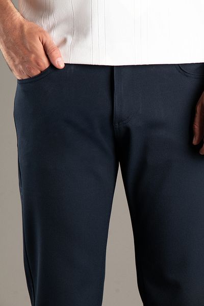 JR9 Men's Dark Blue Flexible Linen Pants