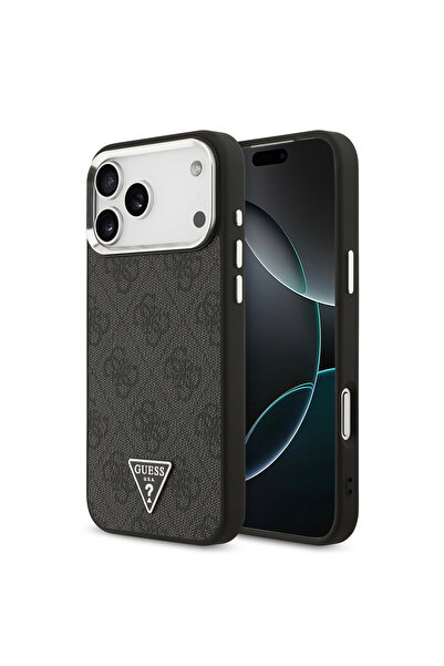 Guess iPhone 17 Pro Max Kılıf Lisanslı M-safe Şarjlı Gold Kamera Çerçeveli Ta...