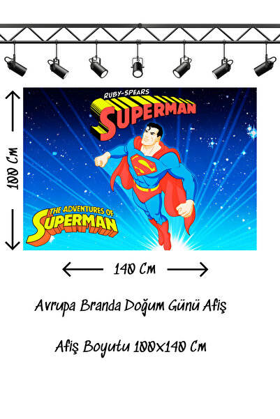 snowparty Rođendanski banner sa temom Supermena