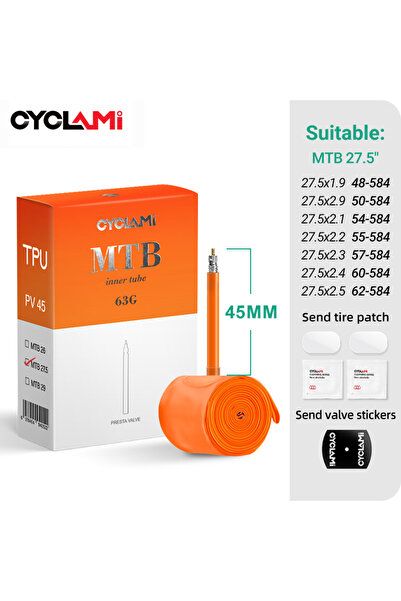 Choice صمام بريستا 27.5 45 مم قطعة واحدة من أنبوب داخلي خفيف الوزن للدراجة CYCLAMI 29/26/27.5 بوصة صمام أنبوب الدراجة الجبلية