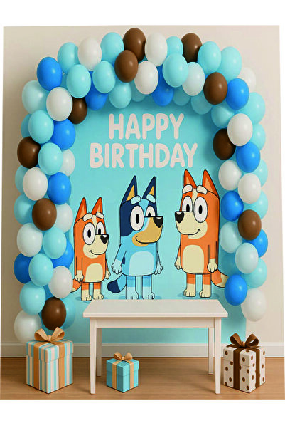 Masal Şekerleme Bluey Balon Zincir - Doğum Günü Süsleme Seti