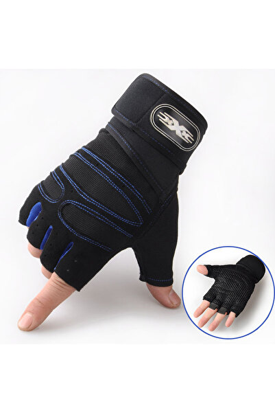 Choice قفازات رياضية زرقاء مقاس XL للرجال والنساء، سوار معصم لرفع الأثقال، قفازات تدريب كمال الأجسام