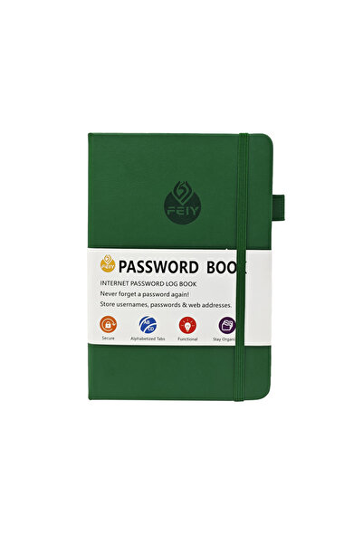 Choice دفتر كلمات المرور الأخضر مع علامات تبويب أبجدية، منظم عناوين الإنترنت،...