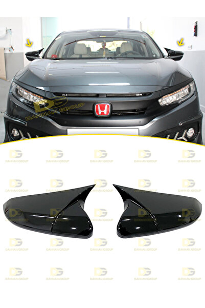 DG Power Honda Civic FC5 2016 -2021 Batman Yarasa Ayna Kapağı Parlak Siyah AB...
